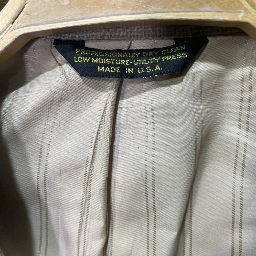 Michael J Daniel Vintage Blazer Mens 42 Tan Tweed Sport Coat Two Button Jacket